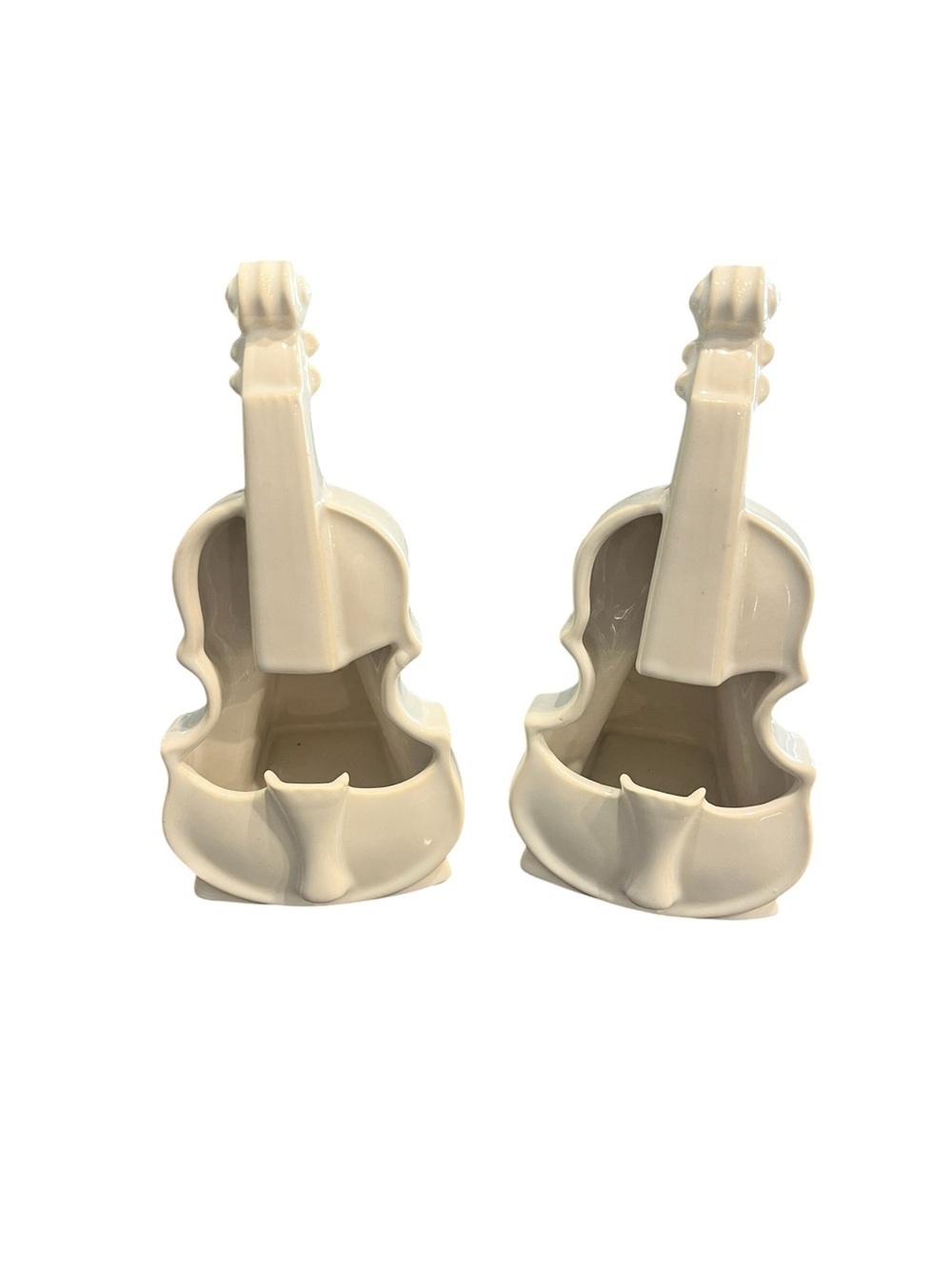 PAIR Vintage McCoy Violin Base Cello Bookend /Planter
